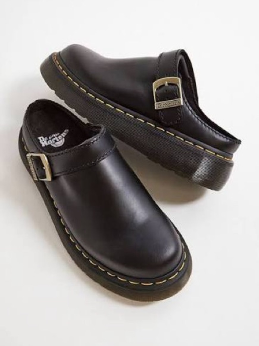 Dr. Martens Black Archive Leather Mules, 5